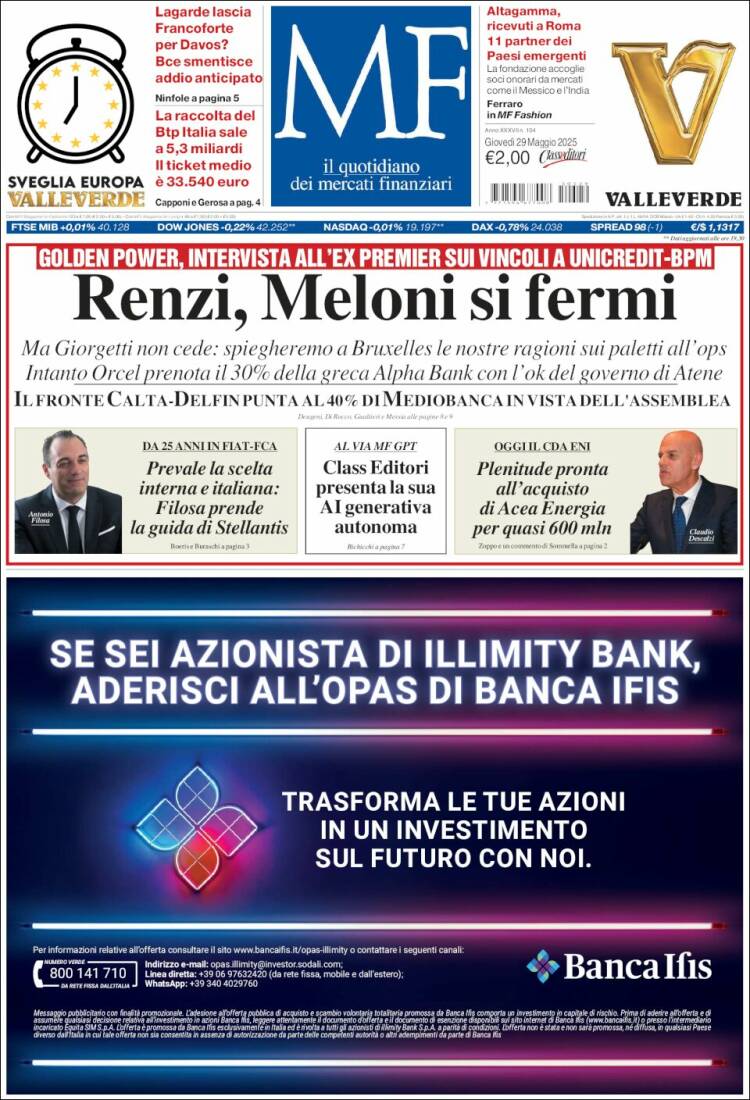 Portada de Milano Finanza (Italy)