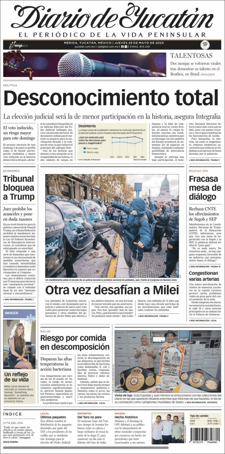 Portada de Diario de Yucatán (Mexico)