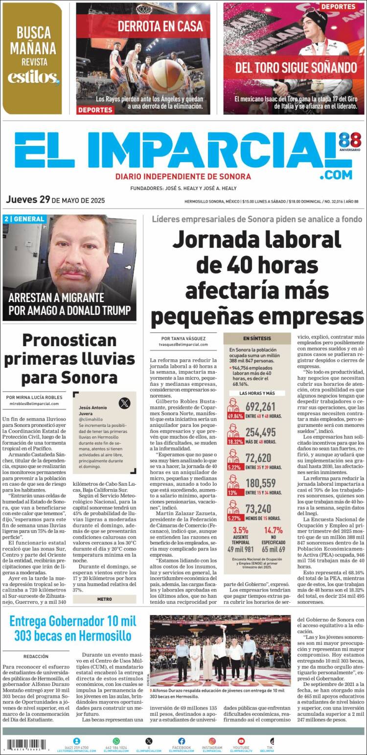 Portada de El Imparcial (Mexico)