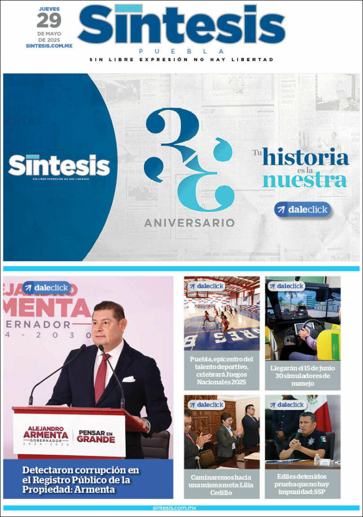 Portada de Síntesis - Puebla (Mexico)