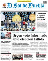 Portada de El Sol de Puebla (Mexico)