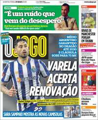 Portada de O Jogo (Portugal)