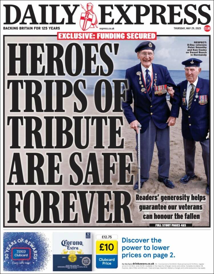 Portada de Daily Express (United Kingdom)