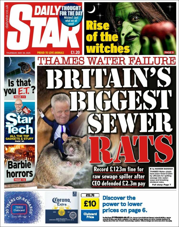 Portada de Daily Star (United Kingdom)