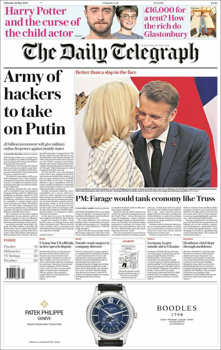 Portada de Daily Telegraph (United Kingdom)