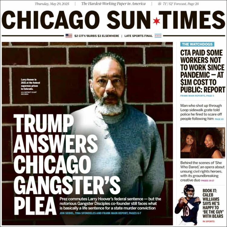 Portada de Chicago Sun-Times (USA)