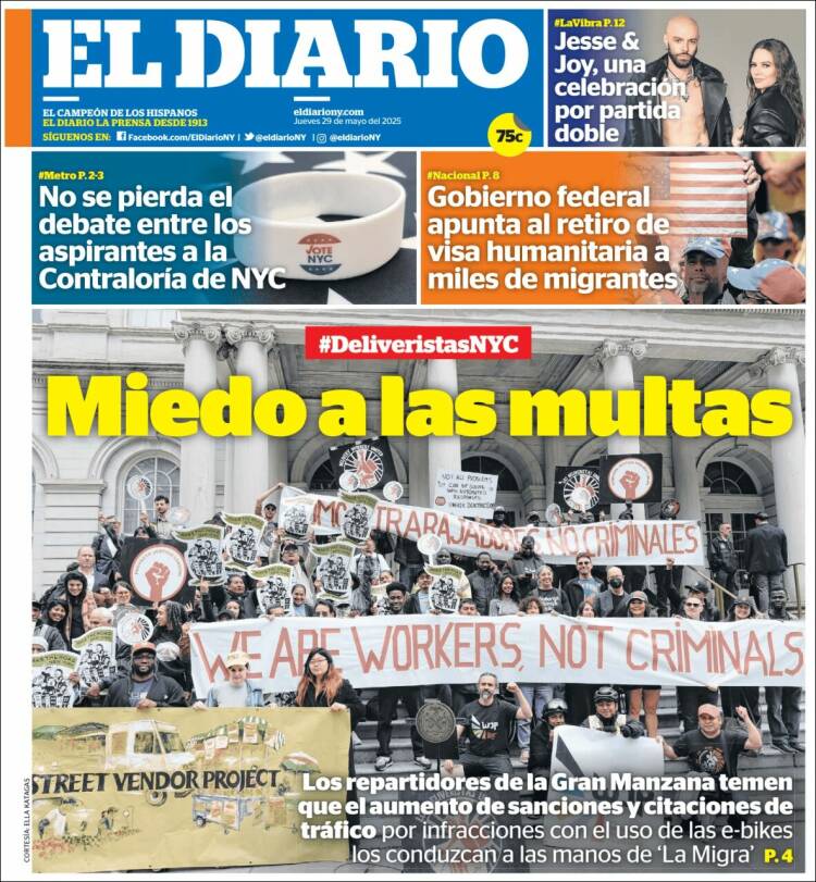 Portada de El Diario NY (USA)