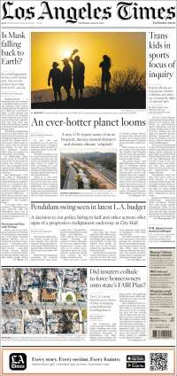 Portada de Los Angeles Times (USA)