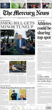 Portada de San Jose Mercury News (USA)