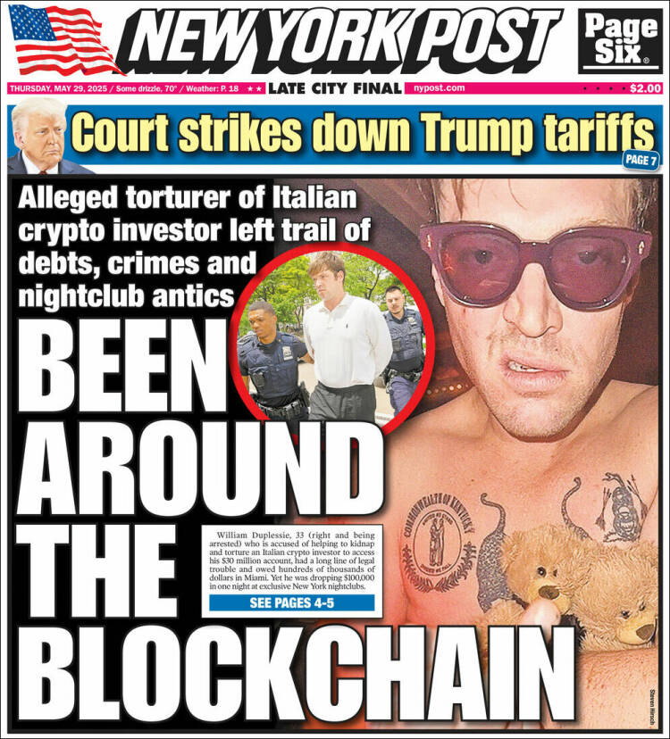 Portada de New York Post (USA)