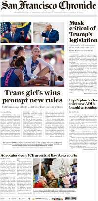 Portada de San Francisco Chronicle (USA)