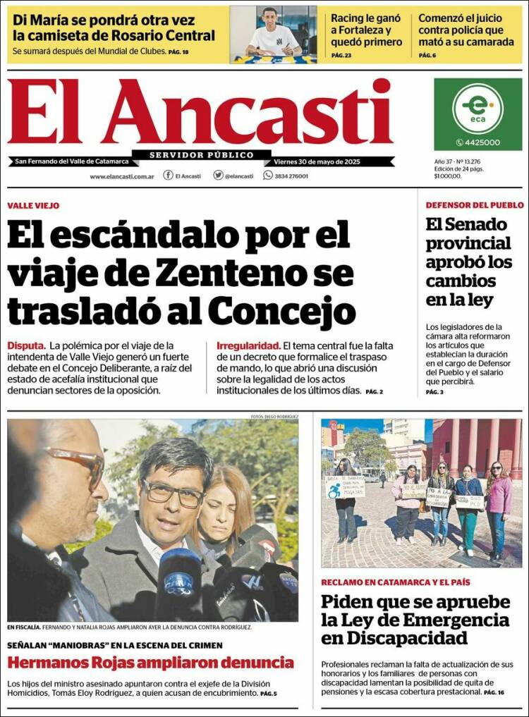 Portada de El Ancasti (Argentina)