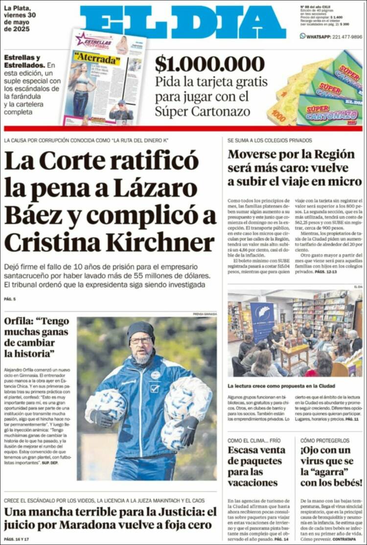 Portada de El Día de la Plata (Argentina)