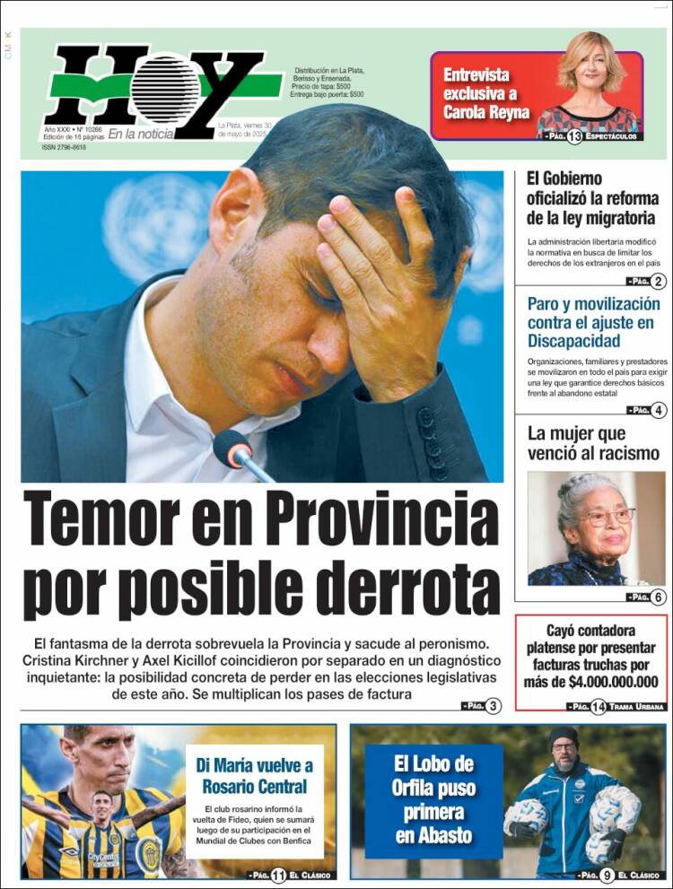 Portada de Diario Hoy (Argentina)