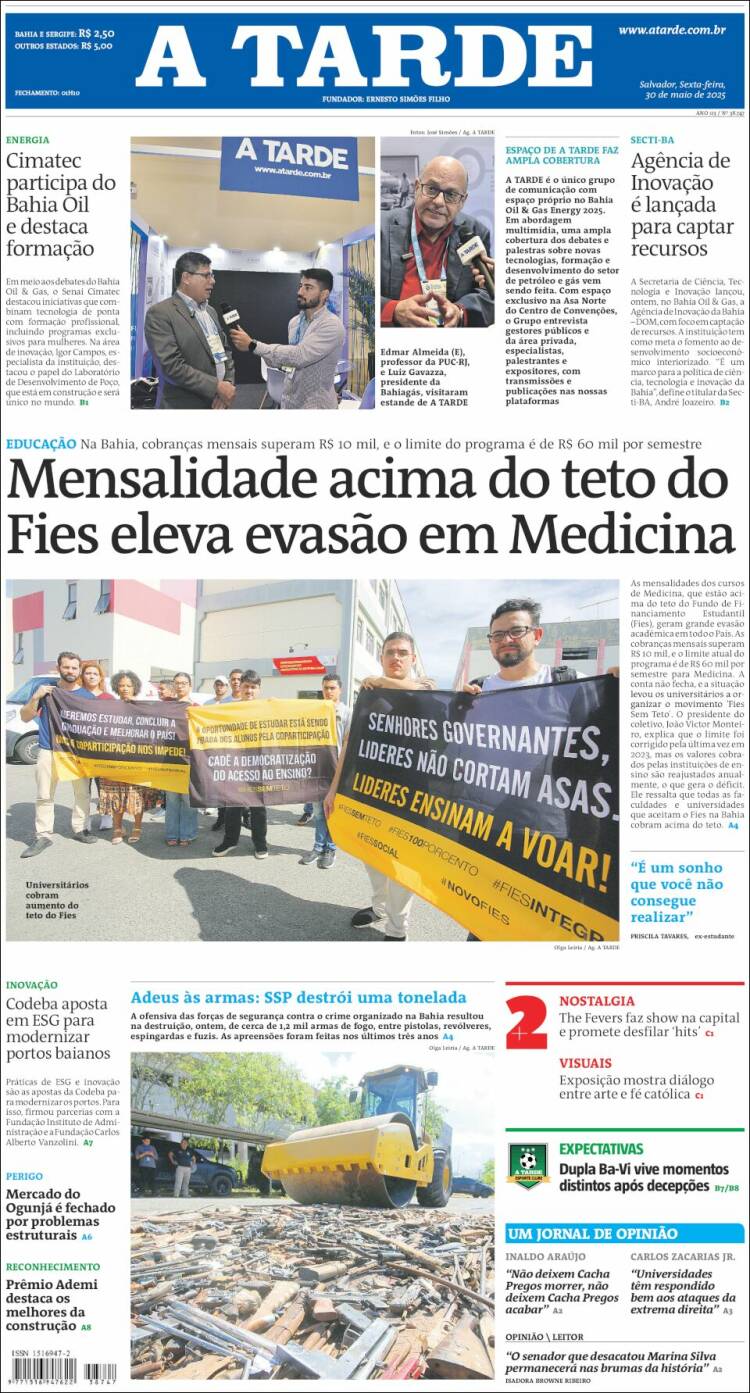 Portada de Diário A Tarde (Brasil)