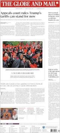 Portada de The Globe and Mail (Canada)