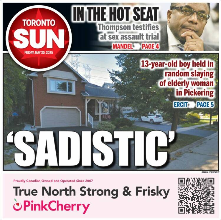 Portada de The Toronto Sun (Canada)