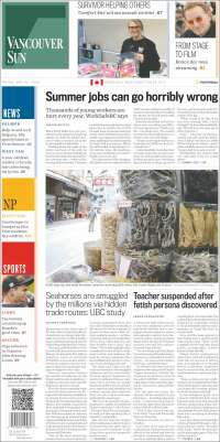 Portada de The Vancouver Sun (Canada)