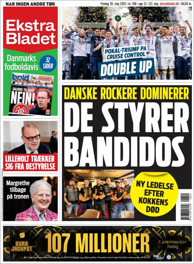 Portada de Ekstra Bladet (Danemark)