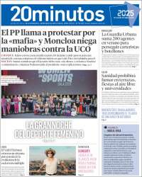 Portada de 20 Minutos - Barcelona (Spain)