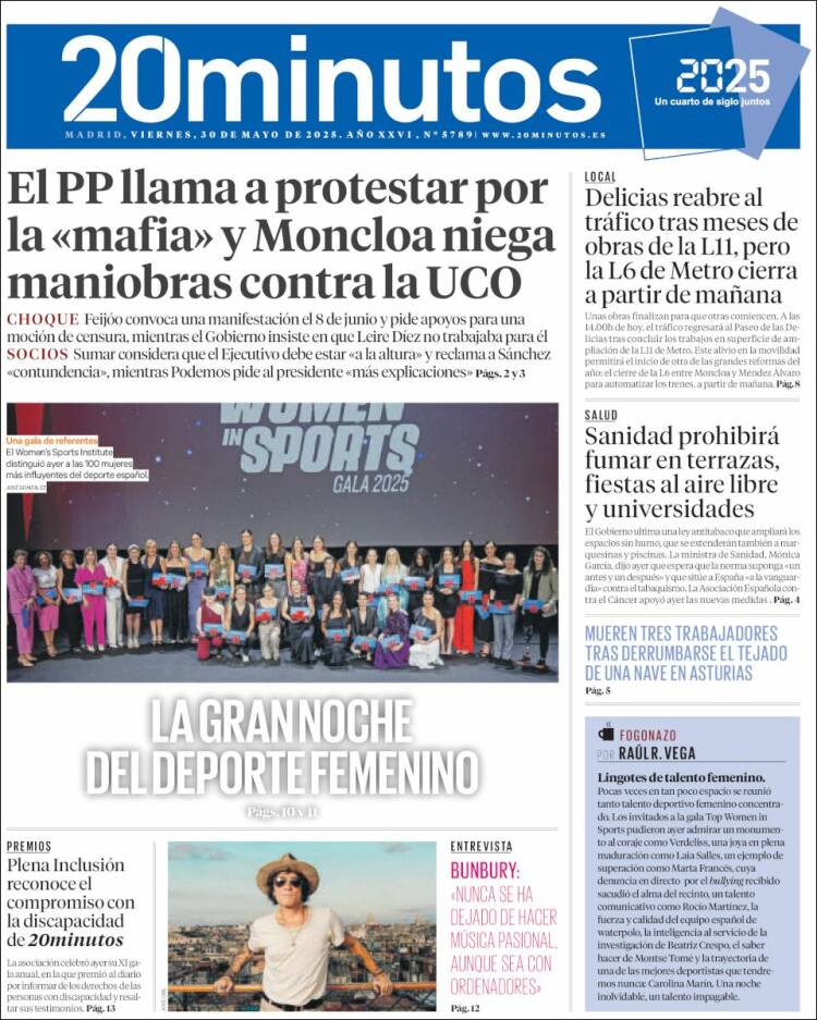 Portada de 20 Minutos - Madrid (Spain)