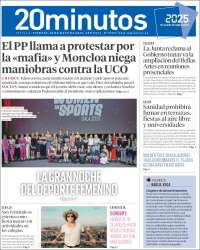 Portada de 20 Minutos - Sevilla (Spain)