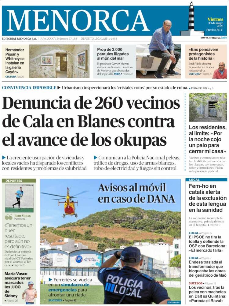 Portada de Menorca - Diario Insular (Spain)