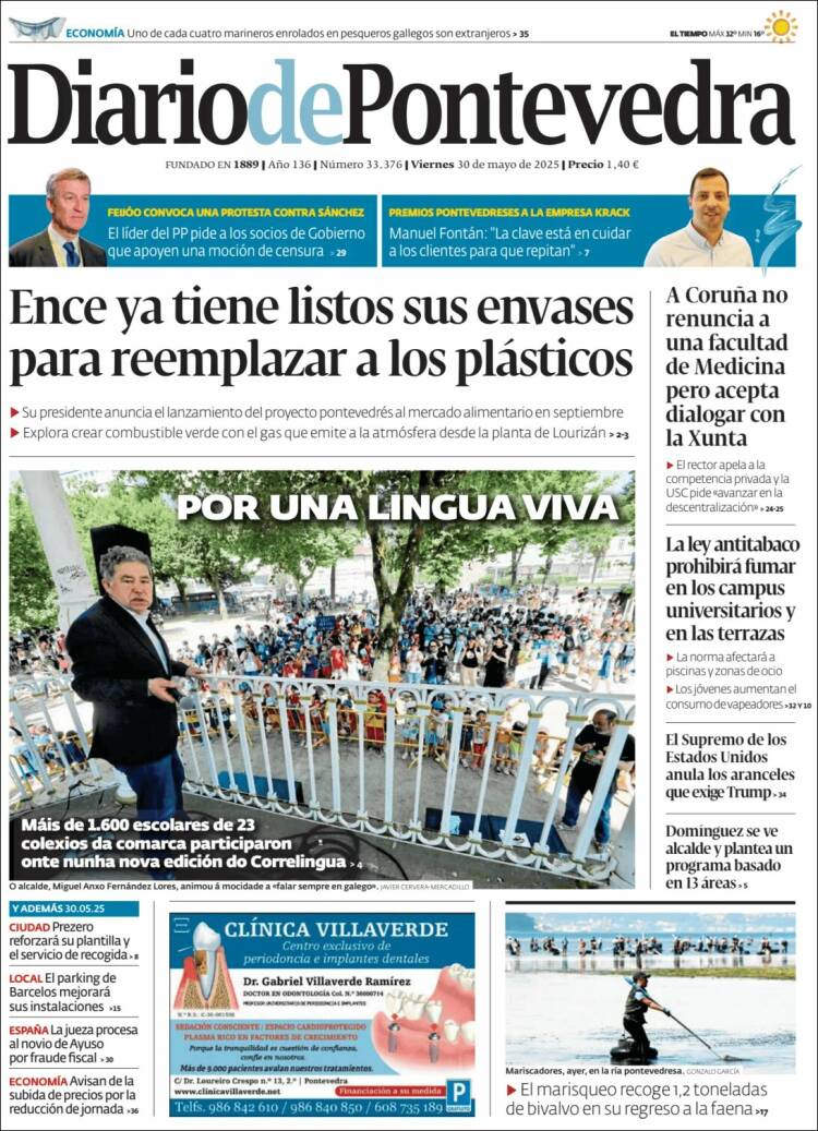 Portada de Diario de Pontevedra (Spain)