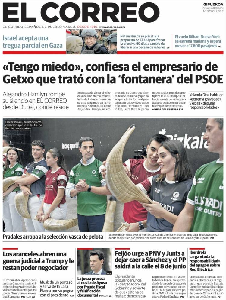 Portada de El Correo - Guipuzcoa (Spain)