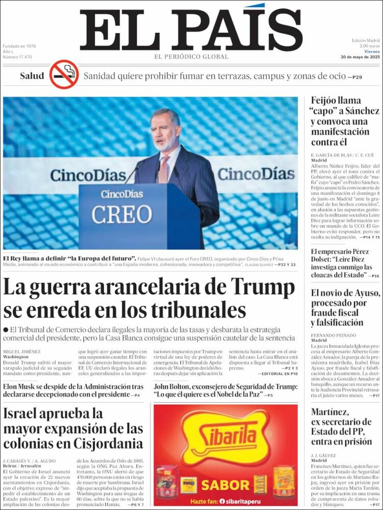 Portada de El País (Spain)