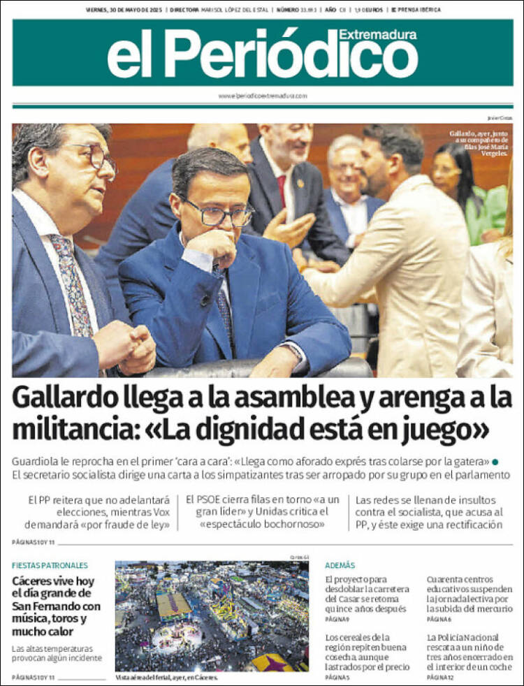 Portada de El Periódico de Extremadura (Spain)