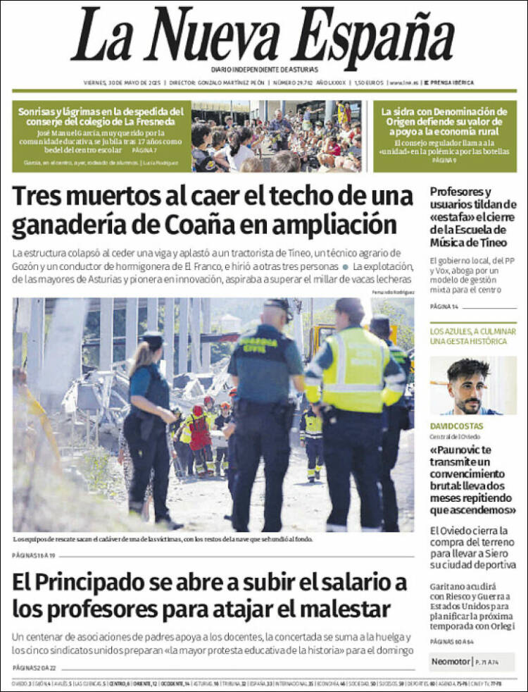 Portada de La Nueva España (Spain)