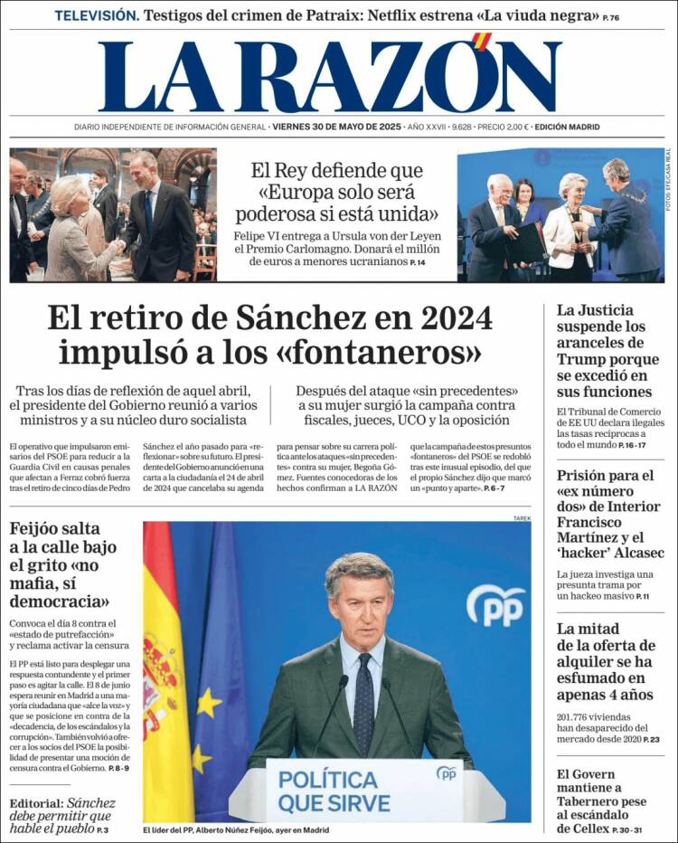 Portada de La Razón (Spain)