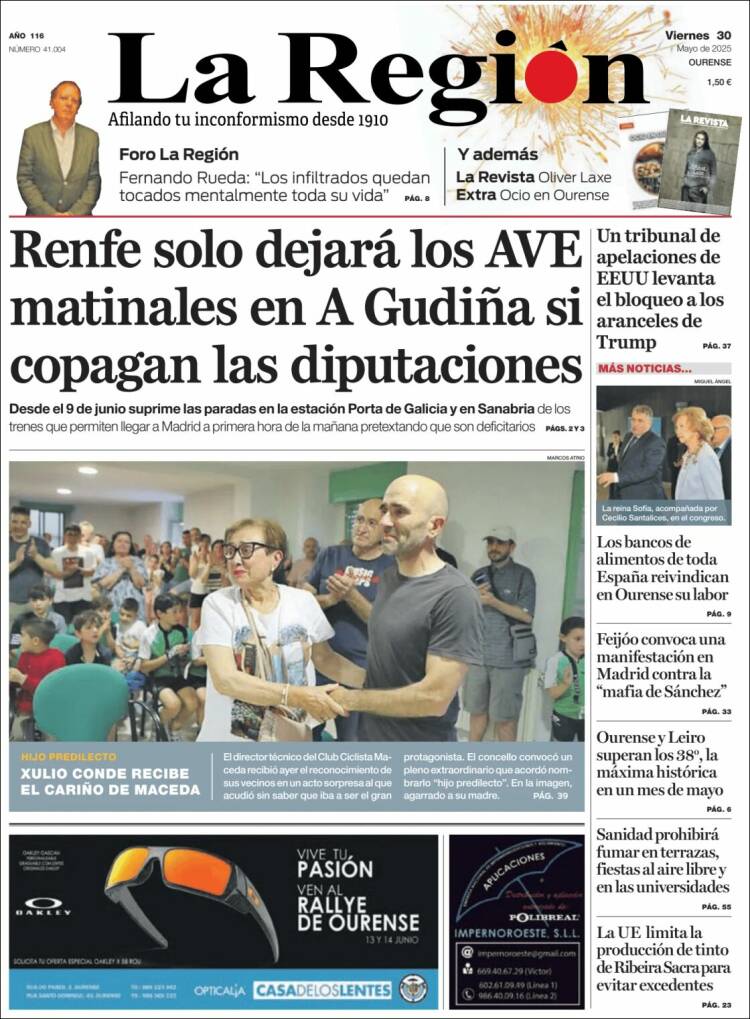 Portada de La Región de Ourense (Spain)