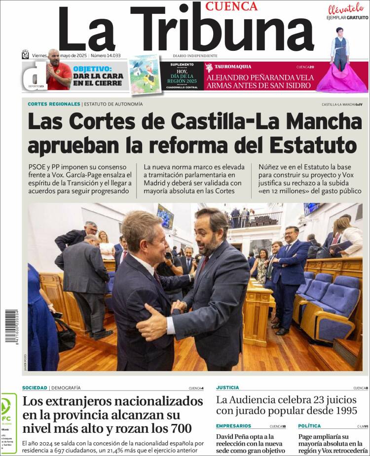 Portada de La Tribuna de Cuenca (Spain)