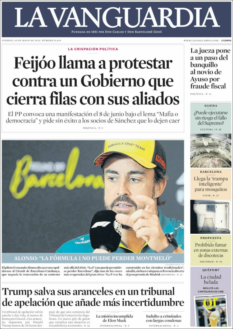 Portada de La Vanguardia (Spain)