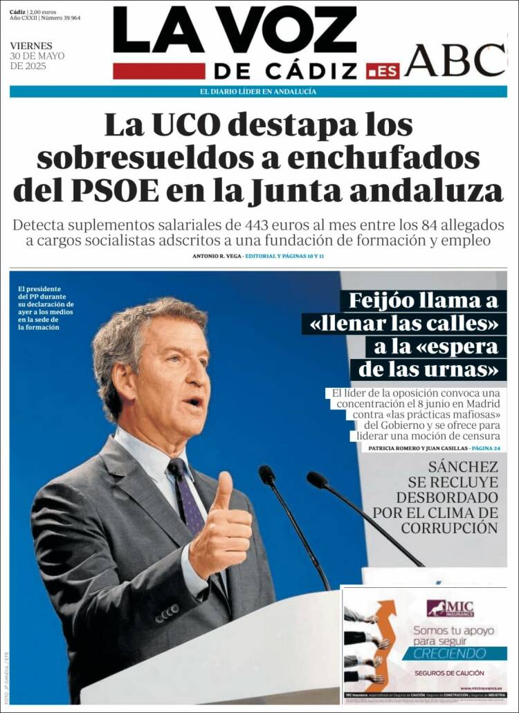 Portada de La Voz de Cádiz (Spain)