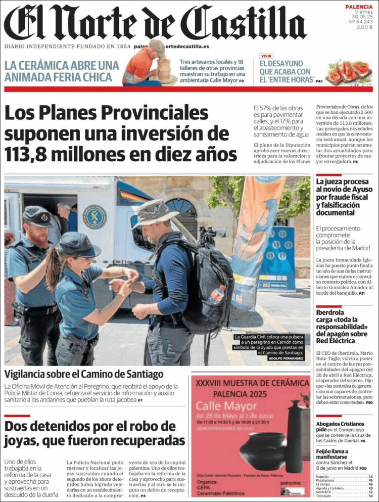 Portada de Norte de Castilla - Palencia (Spain)