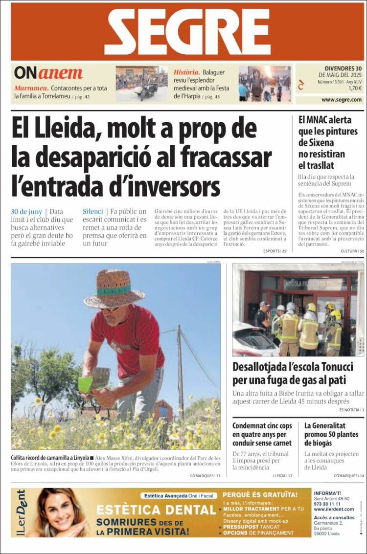 Portada de Segre (Spain)