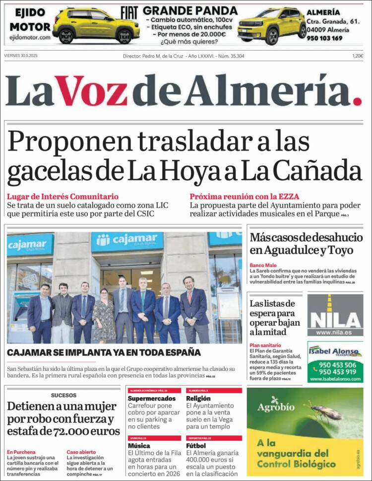 Portada de La Voz de Almería (Spain)