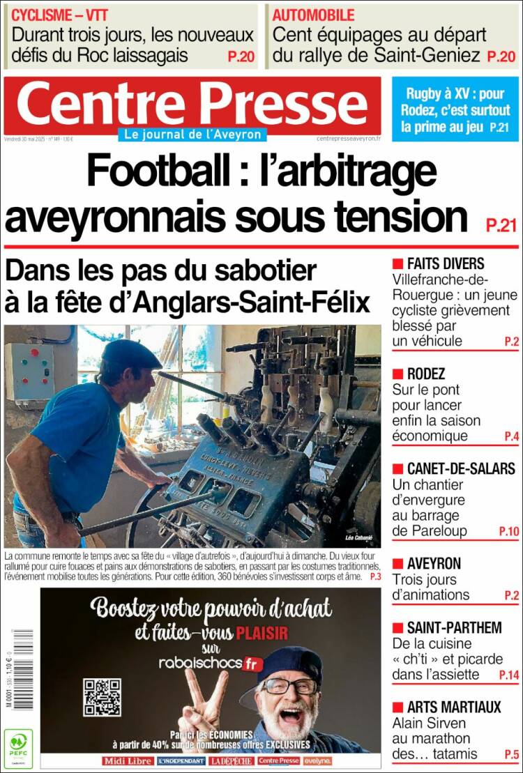 Portada de Centre Presse (France)