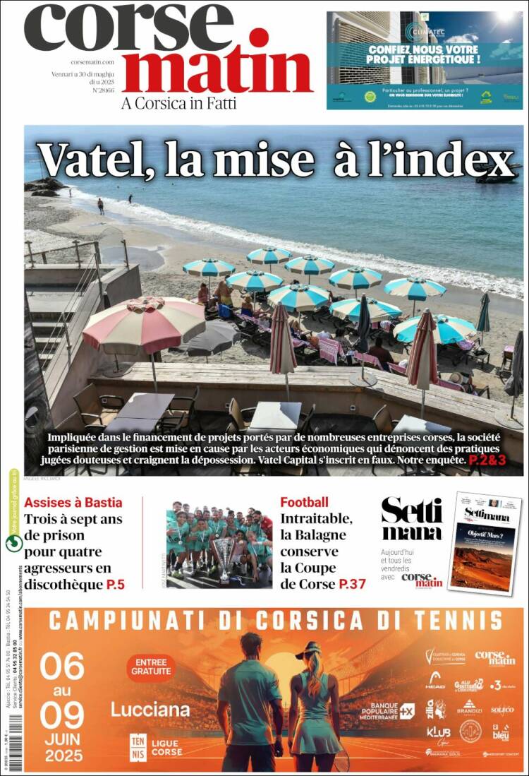 Portada de Corse-Matin (France)
