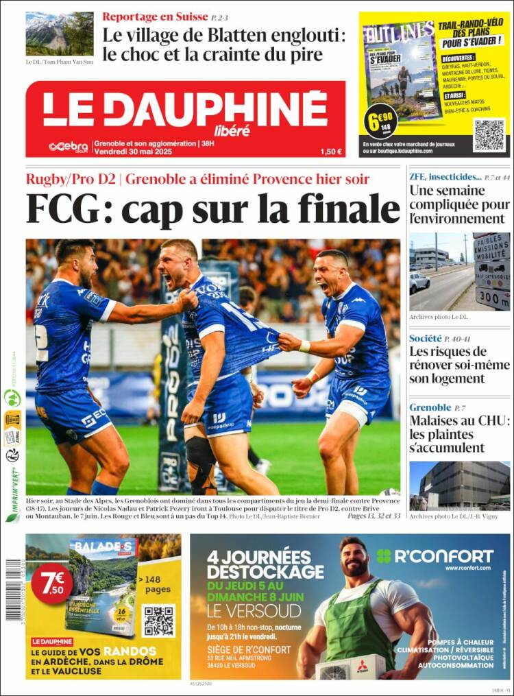 Portada de Le Dauphiné Libéré (France)