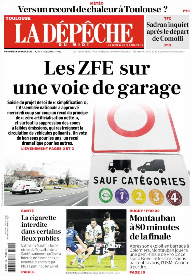 Portada de La Dépêche du Midi (France)