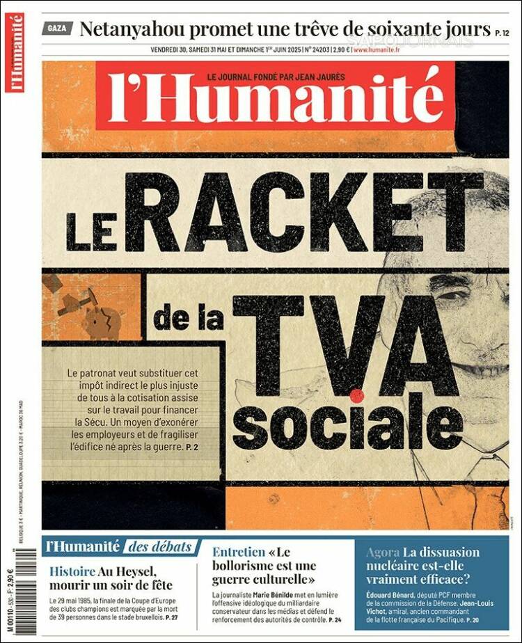 Portada de l'Humanite (France)