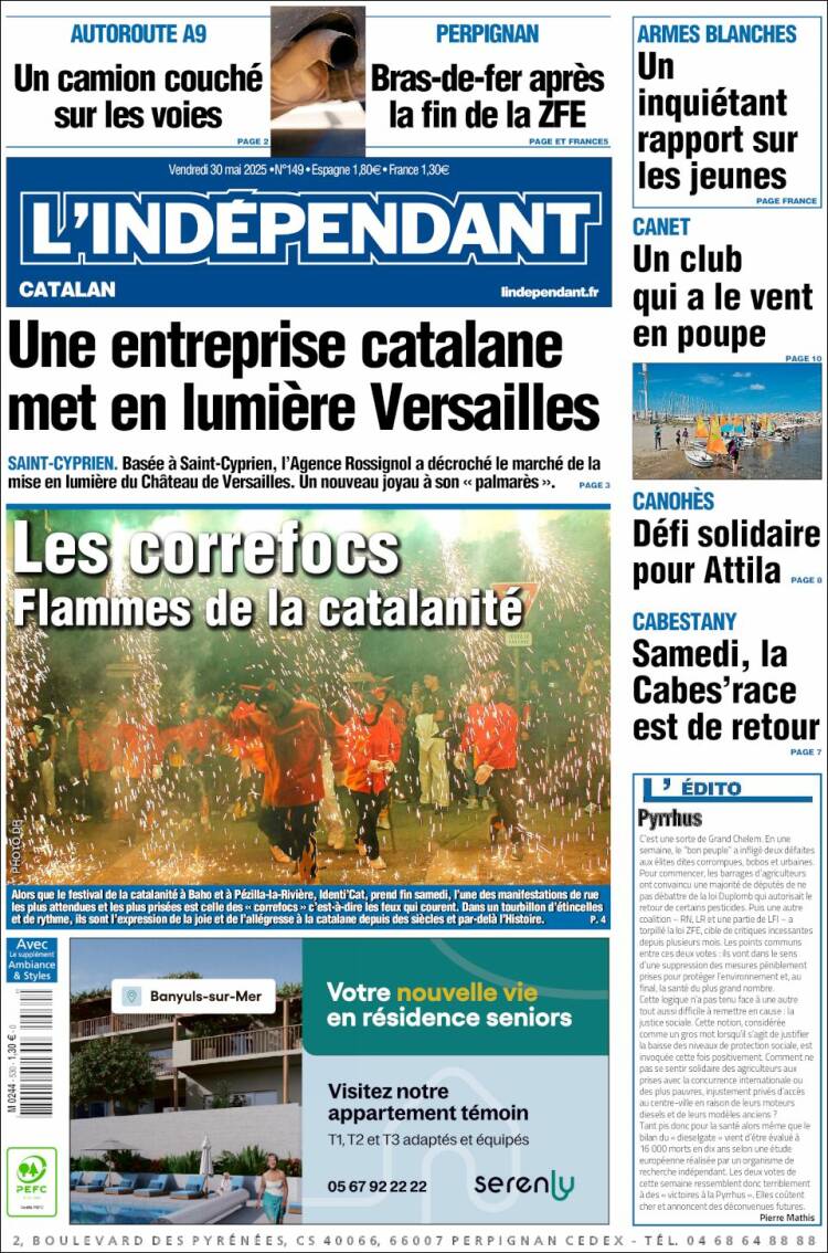 Portada de Le Indépendant (France)