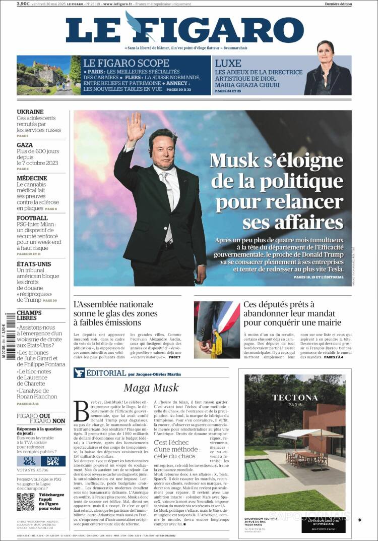 Portada de Le Figaro (France)