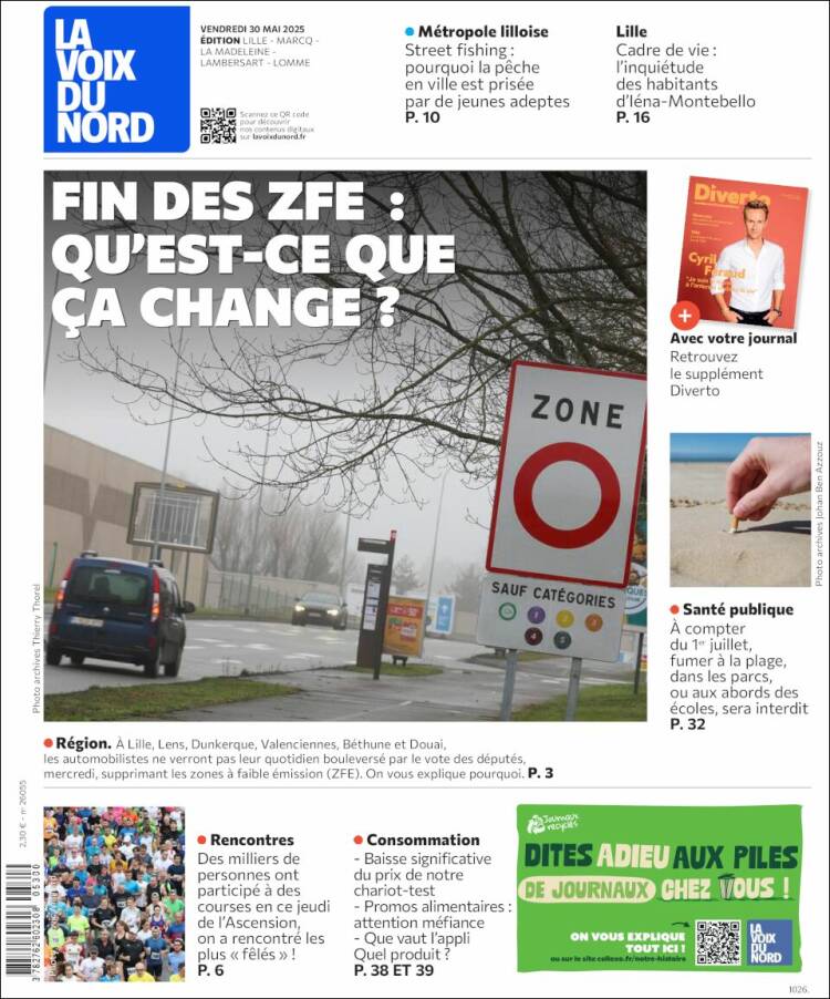 Portada de La Voix du Nord (France)