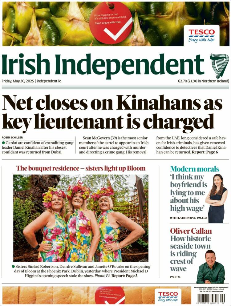 Portada de Irish Independent (Irlande)