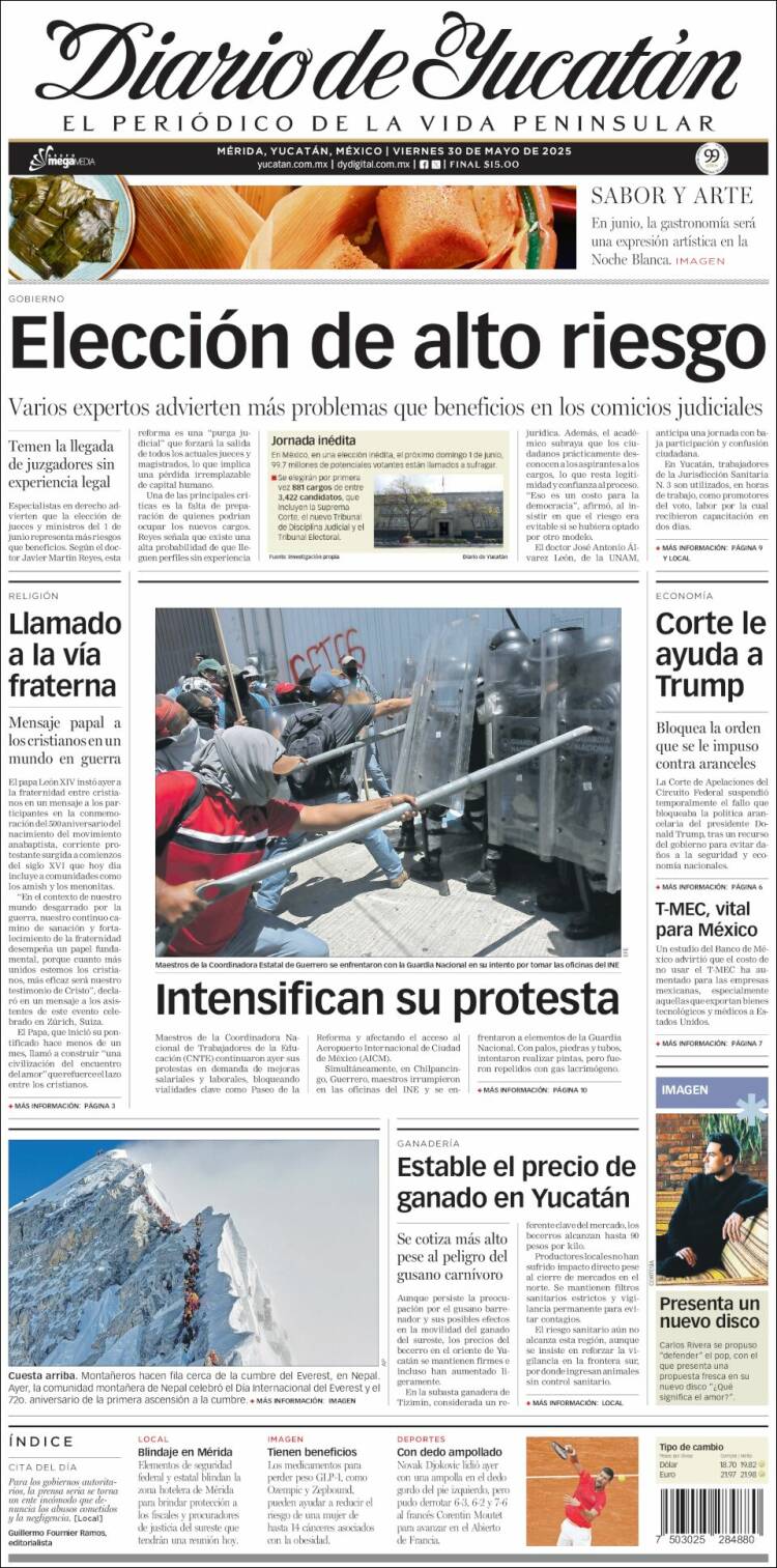 Portada de Diario de Yucatán (Mexico)
